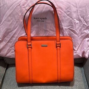 Kate Spade Orange Shoulder Bag with Structured Design